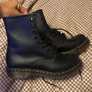 Dr. Martens Black Boots with Yellow Stitching BRAND NEW